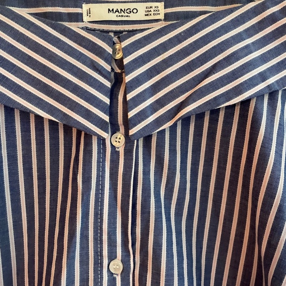 MANGO Off-shoulder striped shirt - Picture 3 of 7